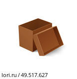 Package box with open cap empty container isolated icon closeup vector. Cardboard used for storage of items and goods, transportation cardboard item. Package Box with Open Cap Empty Container Vector. Стоковая иллюстрация, агентство Ingram Publishing / Фотобанк Лори