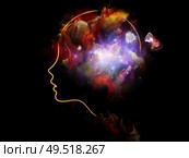 Vivid Thinking. Inner Nature series. Interplay of child’s mind illustration fused with fractal paint related to art, creativity, poetry and spiritual life. Стоковое фото, агентство Ingram Publishing / Фотобанк Лори