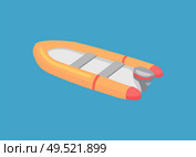 Safety rubber sailboat, transportation vehicle at sos situations, motor rowing craft vector. Inflatable rescue boat sailing in deep blue waters isolated icon. Inflatable Rescue Boat Sailing in Deep Blue Waters. Стоковая иллюстрация, агентство Ingram Publishing / Фотобанк Лори
