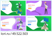 International business, best idea of businessman vector. Planning of males, using tables trying cope till deadline ends. Leadership person with flag. International Business, Best Idea of Businessman. Стоковая иллюстрация, агентство Ingram Publishing / Фотобанк Лори