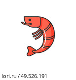 Allergy on seafood, isolated icon of allergen boiled cooked shrimp vector. Hypersensitivity and allergic reaction to meal of fish, sensitivity of body. Allergy on Seafood, Isolated Icon of Allergen. Стоковая иллюстрация, агентство Ingram Publishing / Фотобанк Лори