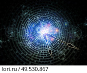 Time Relativity. Faces of Time series. Design composed of clock dials and abstract elements as a metaphor for science, education and modern technologies. Стоковое фото, агентство Ingram Publishing / Фотобанк Лори