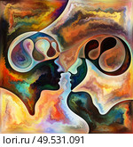 Spectral Mind. Colors In Us series. Artistic abstraction composed of human silhouettes, art textures and colors interplay on the topic of life, drama, poetry and perception. Стоковое фото, агентство Ingram Publishing / Фотобанк Лори