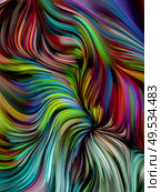 Swirling color paint on black background on subject of abstract art, dynamic design and creativity. Color Swirl series. Стоковое фото, агентство Ingram Publishing / Фотобанк Лори