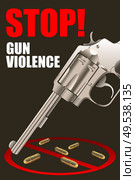 A vector illustration of stop gun violence poster design. Стоковая иллюстрация, агентство Ingram Publishing / Фотобанк Лори