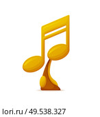 Music award vector, gold trophy in form of note isolated icon. Nomination special prize for winner of contest, best song reward. Musical show challenge. Music Award, Gold Trophy in Form of Note Icon. Стоковая иллюстрация, агентство Ingram Publishing / Фотобанк Лори
