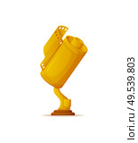 Trophy for cinema success vector, movie award for achievements, gold prize. Leadership and victory of director, golden reward, champ recognition. Trophy for Cinema Success, Movie Award Gold Prize. Стоковая иллюстрация, агентство Ingram Publishing / Фотобанк Лори