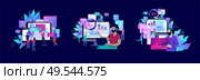 Concept illustration of business, office workers analysis of the evolutionary scale, SEO, market research Web site coding, internet search optimization. Landing page template, social media. Concept illustration of business, office workers analysis of the evolutionary scale, SEO, market research Web site coding, internet search optimization. Landing page template, social. Стоковая иллюстрация, агентство Ingram Publishing / Фотобанк Лори