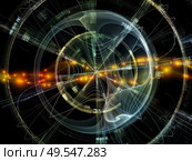 Concentric Technology series. Interplay of loose symmetrical fractal structures and light on the subject of science and modern technology. Стоковое фото, агентство Ingram Publishing / Фотобанк Лори