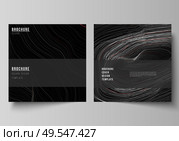 The minimal vector illustration of editable layout of two square format covers design templates for brochure, flyer, magazine. 3D grid surface, wavy vector background with ripple effect. The minimal vector illustration of editable layout of two square format covers design templates for brochure, flyer, magazine. 3D grid surface, wavy vector background with ripple effect. Стоковая иллюстрация, агентство Ingram Publishing / Фотобанк Лори
