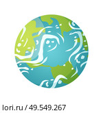 Earth globe vector, isolated icon of floating planet in space, celestial body with water and land, continents, sea and oceans, clouds and environment. Concept for Earth day. Earth Globe Floating in Space Planet Isolated. Стоковая иллюстрация, агентство Ingram Publishing / Фотобанк Лори