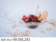 Delicious dessert with jelly, coockies and cereals. Стоковое фото, агентство Ingram Publishing / Фотобанк Лори