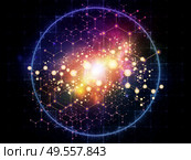 Molecular Structure series. Arrangements of abstract atoms on abstract background into crystal network on the subject of science and technology. Стоковое фото, агентство Ingram Publishing / Фотобанк Лори