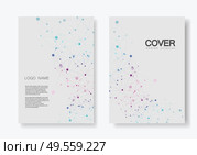 Abstract polygonal geometric shape with molecule structure style. Connect lines and dots cover brochure.. Abstract polygonal geometric shape with molecule structure style. Connect lines and dots cover brochure. Стоковая иллюстрация, агентство Ingram Publishing / Фотобанк Лори