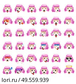 A vector illustration of Poodles Dog Emoji Emoticon Expression. Стоковая иллюстрация, агентство Ingram Publishing / Фотобанк Лори