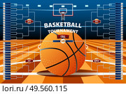 A vector illustration of Basketball Tournament Bracket Template. Стоковая иллюстрация, агентство Ingram Publishing / Фотобанк Лори