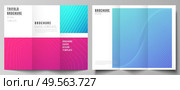The minimal vector illustration of editable layouts. Modern creative covers design templates for trifold brochure or flyer. Abstract geometric pattern with colorful gradient business background. The minimal vector illustration of editable layouts. Modern creative covers design templates for trifold brochure or flyer. Abstract geometric pattern with colorful gradient business background. Стоковая иллюстрация, агентство Ingram Publishing / Фотобанк Лори