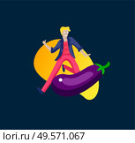 Happy People with vegetables jumping and dansing. Vegetarianism, healthy lifestyle. Veggie recipe, vegetarian diet, meat abstaining, eco friendly. Colorful vector illustration. Happy People with vegetables jumping and dansing. Vegetarianism, healthy lifestyle. Veggie recipe, vegetarian diet, meat abstaining, eco friendly. Colorful vector. Стоковая иллюстрация, агентство Ingram Publishing / Фотобанк Лори