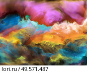 Dynamic fractal clouds of color to use as extra vibrant, saturated, bright background. Стоковое фото, агентство Ingram Publishing / Фотобанк Лори