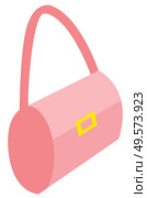 Accessories for woman vector, stylish purse with gold clasps. Pink decoration to complete look of elegant lady, vintage decor for trendy people flat style. Pink Stylish Handbag of Woman, Female Accessories. Стоковая иллюстрация, агентство Ingram Publishing / Фотобанк Лори