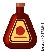 Bottle of alcohol drink, element of celebration party, toast symbol. Alcoholic beverage cognac and wine or rum, ale or gin, whiskey, pub object, entertainment strong drinks vector. Alcohol Beverage in Bottle, Celebration Vector. Стоковая иллюстрация, агентство Ingram Publishing / Фотобанк Лори