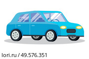 Vehicle blue transport isolated on white. Station wagon also called estate car, transportation automobile. Retro auto to drive and get your destination quickly. Vector illustration in flat style. Estate Car Isolated on White Background, Vehicle. Стоковая иллюстрация, агентство Ingram Publishing / Фотобанк Лори