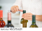 hand opening bottles of wine. Стоковое фото, агентство Ingram Publishing / Фотобанк Лори