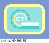 Computed tomography service in hospital vector, framed logotype with CT. MRI magnetic resonance imaging checkup and detailed research of brain or body. MRI or CT Logotype in Frame, Computed Tomography. Стоковая иллюстрация, агентство Ingram Publishing / Фотобанк Лори