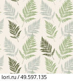 Fern leaf seamless pattern background. Vector Illustration EPS10. Fern leaf seamless pattern background. Vector Illustration. Стоковая иллюстрация, агентство Ingram Publishing / Фотобанк Лори