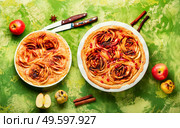 Autumn homemade pie or tart with apples.Classic apple pie.. Appetizing apple pie. Стоковое фото, агентство Ingram Publishing / Фотобанк Лори