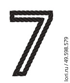Black and white number seven made from rope Isolated on white background. Vector Illustration EPS10.. Black and white number seven made from rope Isolated on white background. Vector Illustration EPS10. Стоковая иллюстрация, агентство Ingram Publishing / Фотобанк Лори
