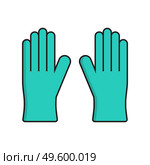 Medical nitrile gloves simple medicine icon in trendy line style isolated on white background for web applications and mobile concepts. Vector illustration. EPS10. Medical nitrile gloves simple medicine icon in trendy line style isolated on white background for web applications and mobile concepts. Vector illustration. Стоковая иллюстрация, агентство Ingram Publishing / Фотобанк Лори