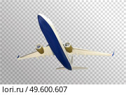 Naturalistic plane takes off. Bottom view. Isolated on transparent background. Vector Illustration. EPS10. Naturalistic plane takes off. Bottom view. Isolated on transparent background. Vector Illustration. Стоковая иллюстрация, агентство Ingram Publishing / Фотобанк Лори