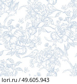 Graphic seamless pattern with flowers and birds. Illustration. Graphic seamless pattern with flowers and birds. . Стоковое фото, агентство Ingram Publishing / Фотобанк Лори