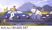 Traffic police patrol background with drunk driver symbols flat vector illustration. Traffic Police Patrol Background. Стоковая иллюстрация, агентство Ingram Publishing / Фотобанк Лори
