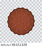 Simple choco biscuit icon on transparent background. Food icon. Vector Illustration Eps10. Simple choco biscuit icon on transparent background. Food icon. Vector Illustration. Стоковая иллюстрация, агентство Ingram Publishing / Фотобанк Лори