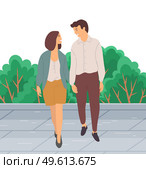 Dating couple outdoor cityscape in the day time. Young peolpe smiling man and woman holding hands walking. Girl with guy, people in love spend time together, relationships between male and female. Dating couple outdoor cityscape in the day time. Young peolpe smiling man and woman holding hands. Стоковая иллюстрация, агентство Ingram Publishing / Фотобанк Лори