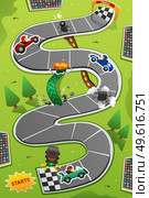 A vector illustration of Car Racing Board Game. Стоковая иллюстрация, агентство Ingram Publishing / Фотобанк Лори