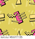 Seamless pattern background 80s, 90s. Vector illustration. Стоковая иллюстрация, агентство Ingram Publishing / Фотобанк Лори