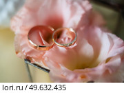 gold wedding rings as an attribute of a young couple’s wedding. Стоковое фото, агентство Ingram Publishing / Фотобанк Лори