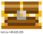 Wooden closed chest for pixel-game design. Pixel art icon. Video game 8-bit sprite. Pirate chest cartoon pixelated secret reward box design icon game element for mobile app isolated on white. Wooden closed chest for pixel-game design. Pixel art icon. Pirate chest pixelated secret reward box. Стоковая иллюстрация, агентство Ingram Publishing / Фотобанк Лори