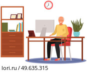 Old people play video game. Modern senior people gadgets. Oldster education computer. Old progressive use modern technology. Learning to use PC. Elderly couple gadgets. Aging parents video conference. Old people play video game. Senior people with different gadgets. Oldster education on computer. Стоковая иллюстрация, агентство Ingram Publishing / Фотобанк Лори