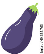 Fresh Eggplant vegetable isolated icon. Aubergine for farm market, vegetarian salad recipe design. Purple ripe brinjal on white background vector illustration in flat style, healthy garden fruit. Fresh Eggplant vegetable isolated icon. Aubergine for farm market, vegetarian salad recipe design. Стоковая иллюстрация, агентство Ingram Publishing / Фотобанк Лори