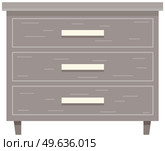 Bedroom nightstand vector illustration. Wooden bedside table in flat design for bedroom. Nightstand with drawers and shelves isolated on white background. Cartoon furniture or decoration icon. Nightstand with drawers and shelves. Wooden bedside table in flat design for bedroom interior. Стоковая иллюстрация, агентство Ingram Publishing / Фотобанк Лори