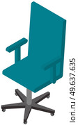 Office ergonomic blue chair isometric. Vector icon comfortable fashionable chair on wheels isolated on white background. Furniture item for office interior boss cabinet. Object for sit with armrests. Office chair isometric design. Vector icon comfortable fashionable chair on wheels isolated on white. Стоковая иллюстрация, агентство Ingram Publishing / Фотобанк Лори