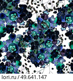 Beautiful watercolor pattern with hydrangea, wildflowers and berries saskatoon. Illustrations.. Beautiful watercolor pattern with hydrangea, wildflowers and berries saskatoon. . Стоковое фото, агентство Ingram Publishing / Фотобанк Лори