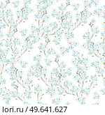 Bright watercolor pattern with forget-me flowers. Illustration. Bright watercolor pattern with forget-me flowers. . Стоковое фото, агентство Ingram Publishing / Фотобанк Лори