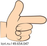 Hand pointing. Part of arm. Direction of movement and indication. Human arm gesture clenched fist and finger pointing forward. Isolated on white of human hand with indicating index finger and thumb up. Hand pointing. Part of arm. Direction of movement and indication. Human arm gesture indicate. Стоковая иллюстрация, агентство Ingram Publishing / Фотобанк Лори