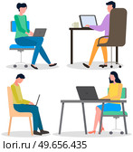 Chatting, communication and sending messages via Internet. People using laptop to chat. Typing on computer keyboard, online home relaxation. Colleague spends time at laptop for communication. Chatting, communication and sending messages via Internet. People using laptop to chat. Стоковая иллюстрация, агентство Ingram Publishing / Фотобанк Лори