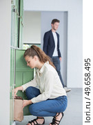 a college woman feel depress in school. Стоковое фото, агентство Ingram Publishing / Фотобанк Лори